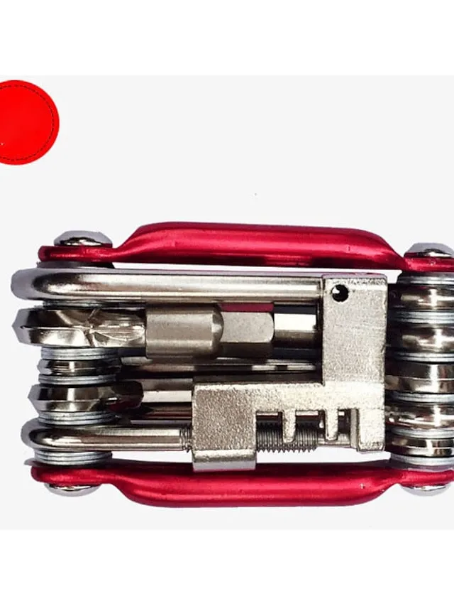 12 in 1 Multi-Function Bike Cycling Repair Tool Kit - Slotted Screwdriver, Phillips Screwdriver, Hex Key Wrench, Universal Chain Breaker, spoke wrench, with 1 pcs Bicycle Tire Pry Bars