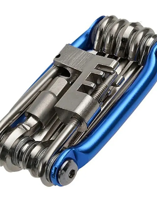 12 in 1 Multi-Function Bike Cycling Repair Tool Kit - Slotted Screwdriver, Phillips Screwdriver, Hex Key Wrench, Universal Chain Breaker, spoke wrench, with 1 pcs Bicycle Tire Pry Bars