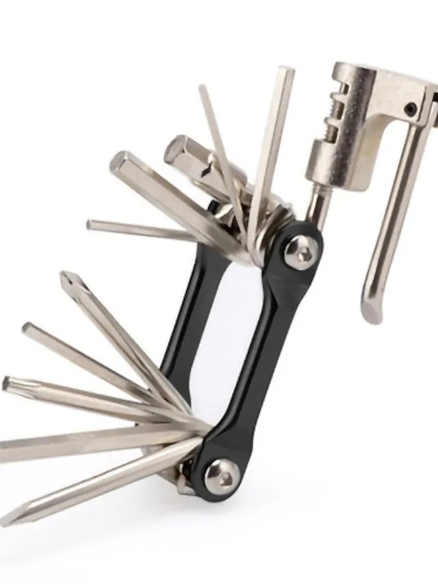 12 in 1 Multi-Function Bike Cycling Repair Tool Kit - Slotted Screwdriver, Phillips Screwdriver, Hex Key Wrench, Universal Chain Breaker, spoke wrench, with 1 pcs Bicycle Tire Pry Bars