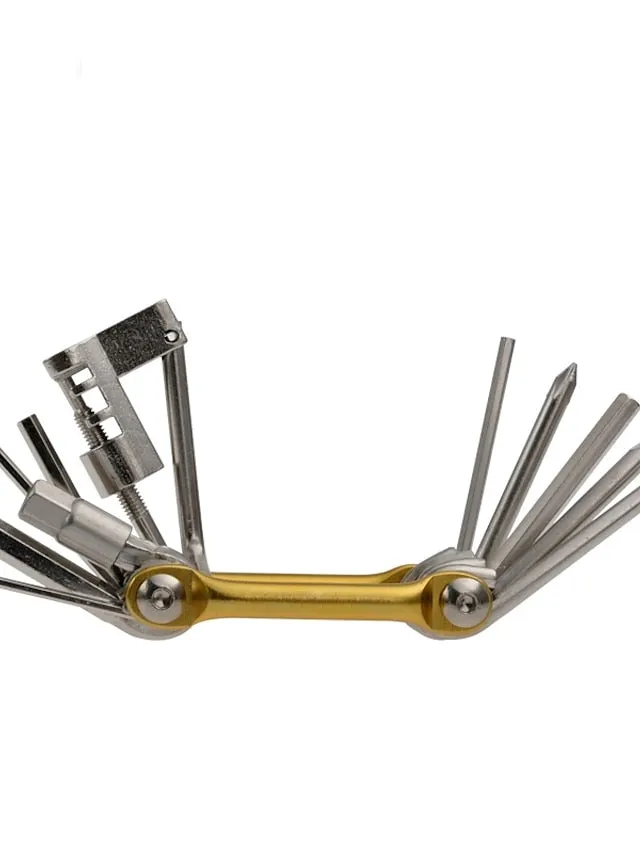 12 in 1 Multi-Function Bike Cycling Repair Tool Kit - Slotted Screwdriver, Phillips Screwdriver, Hex Key Wrench, Universal Chain Breaker, spoke wrench, with 1 pcs Bicycle Tire Pry Bars
