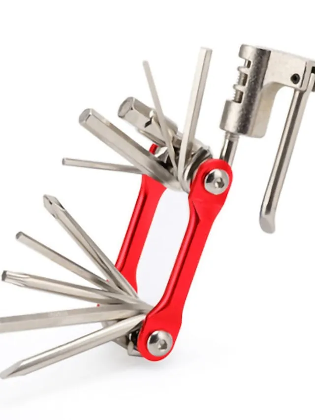 12 in 1 Multi-Function Bike Cycling Repair Tool Kit - Slotted Screwdriver, Phillips Screwdriver, Hex Key Wrench, Universal Chain Breaker, spoke wrench, with 1 pcs Bicycle Tire Pry Bars