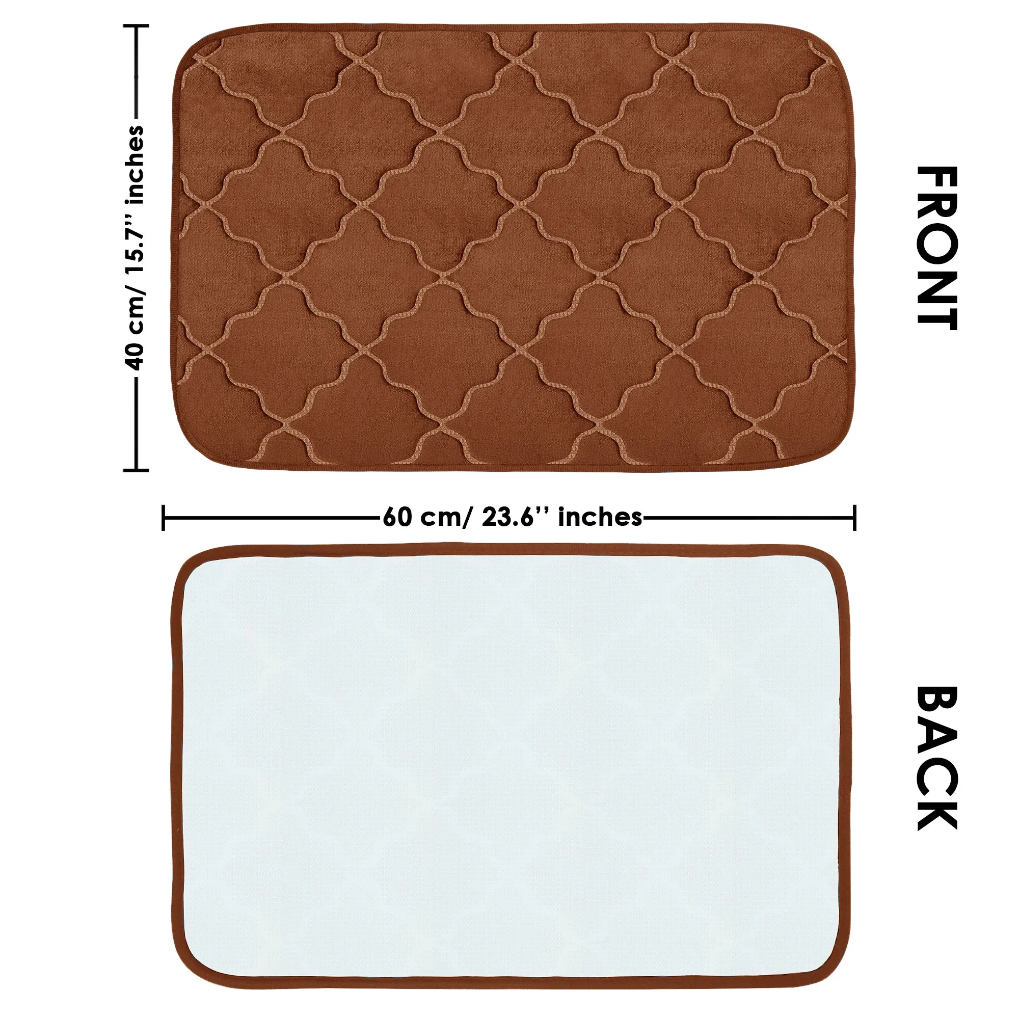 2 Units Encore Memory Foam Quatre Foil Brown Doormat