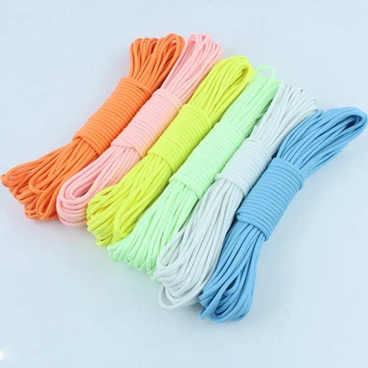 20m 9-Core Nylon Polyester Full-light Outdoor Camping Tent Rescue Bundled Fluorescent Climbing Rope(Yellow)