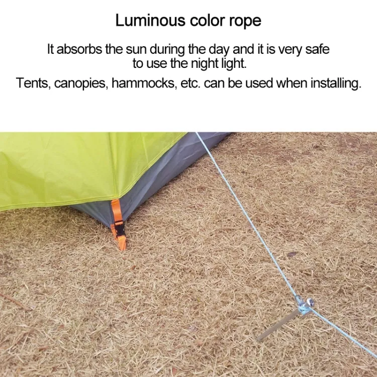 20m 9-Core Nylon Polyester Full-light Outdoor Camping Tent Rescue Bundled Fluorescent Climbing Rope(Yellow)