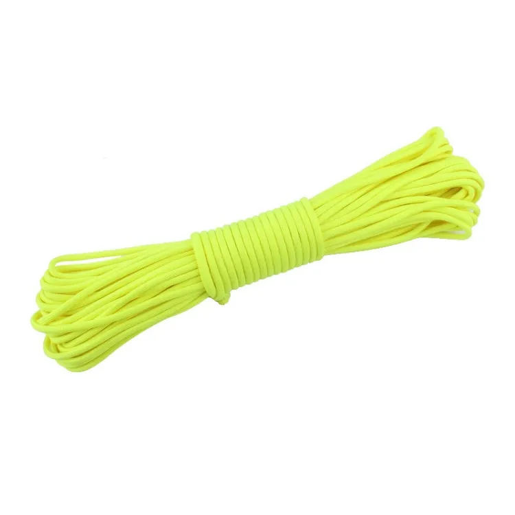 20m 9-Core Nylon Polyester Full-light Outdoor Camping Tent Rescue Bundled Fluorescent Climbing Rope(Yellow)
