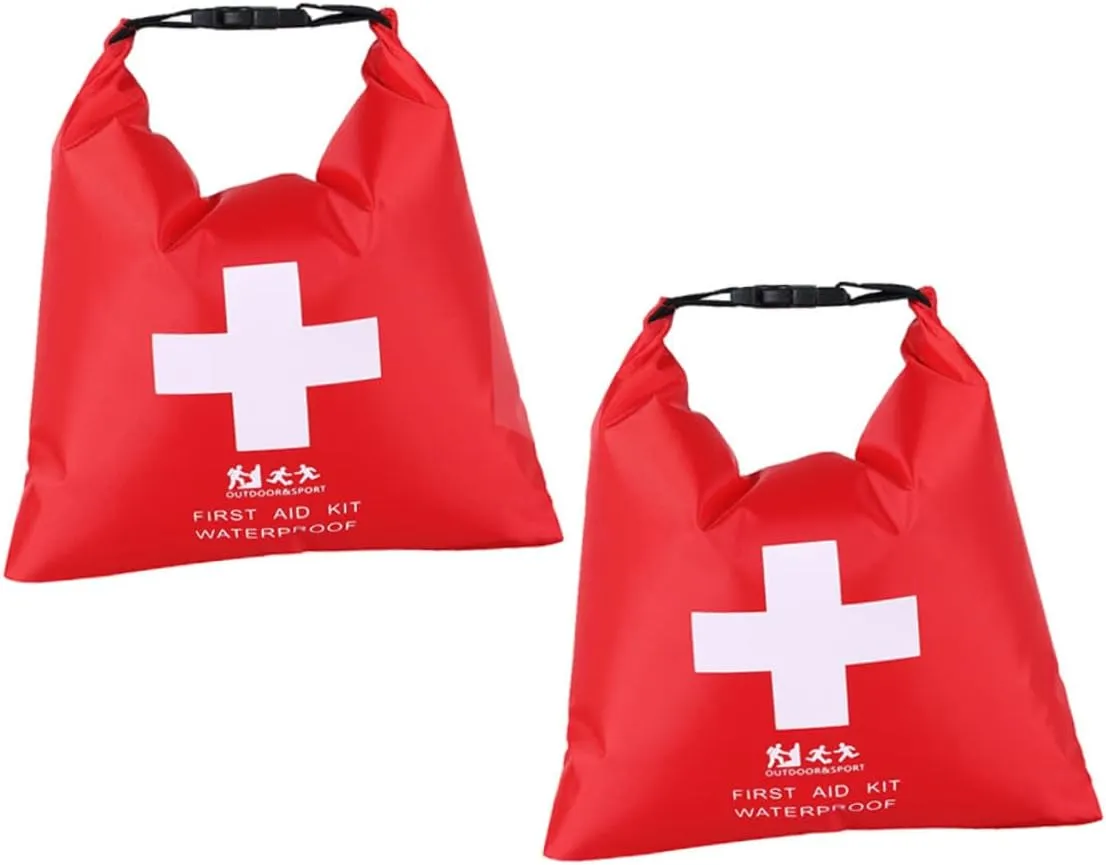 2Pcs First Aid Bag Floating Storage Pack Sack for Rafting Kayaking Boating and Outdoor Activities Material for Item Storage