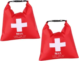 2Pcs First Aid Bag Floating Storage Pack Sack for Rafting Kayaking Boating and Outdoor Activities Material for Item Storage