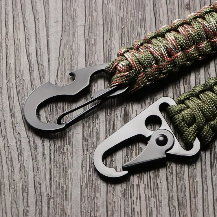 2pcs Outdoor Climbing Eagle Beak Buckle Umbrella Rope Hand-Woven Key Hanging Buckle(Army Green)