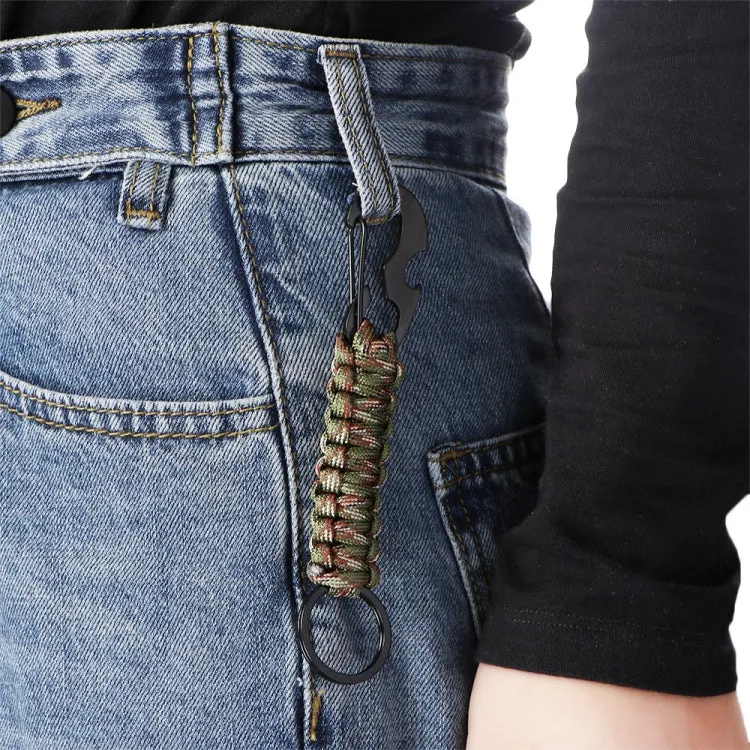 2pcs Outdoor Climbing Eagle Beak Buckle Umbrella Rope Hand-Woven Key Hanging Buckle(Army Green)
