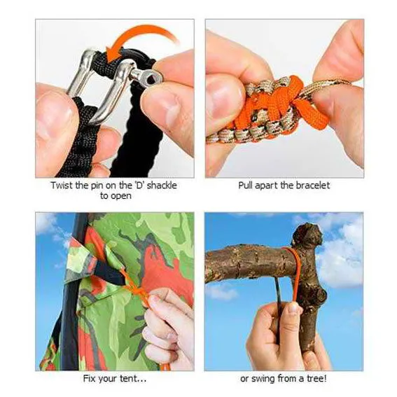 550 PARACORD SURVIVAL BRACELET - DESERT ORANGE