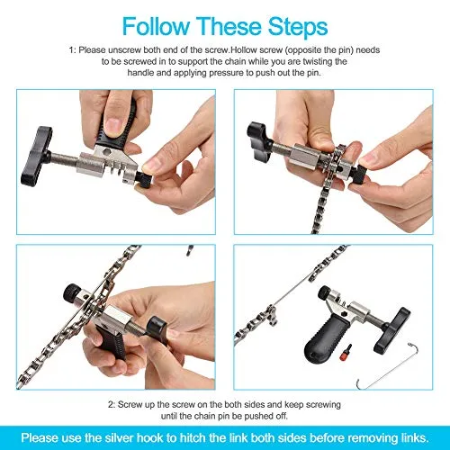 A AKRAF Bike Link Plier   Chain Breaker Splitter Tool   Chain Checker   3 Pairs Bicycle Missing Links, Bike Link Opener Closer Plier Chain Cutter Connector Wear Indicator Tool (New Version)