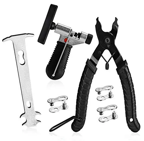 A AKRAF Bike Link Plier   Chain Breaker Splitter Tool   Chain Checker   3 Pairs Bicycle Missing Links, Bike Link Opener Closer Plier Chain Cutter Connector Wear Indicator Tool (New Version)