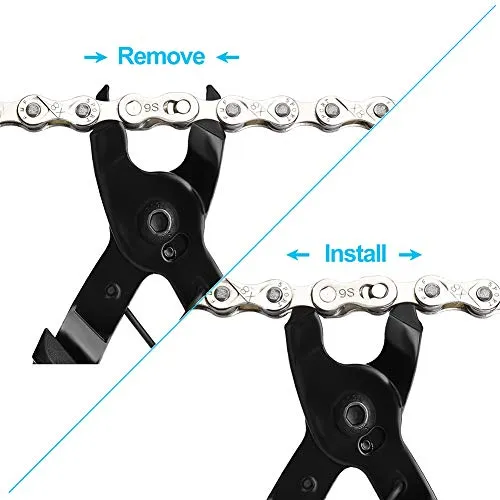 A AKRAF Bike Link Plier   Chain Breaker Splitter Tool   Chain Checker   3 Pairs Bicycle Missing Links, Bike Link Opener Closer Plier Chain Cutter Connector Wear Indicator Tool (New Version)