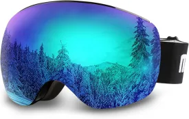 AKASO OTG Ski Goggles, Snowboard Goggles, Mag-Pro Magnetic Interchangeable Lenses, Snow Goggles for Men & Women