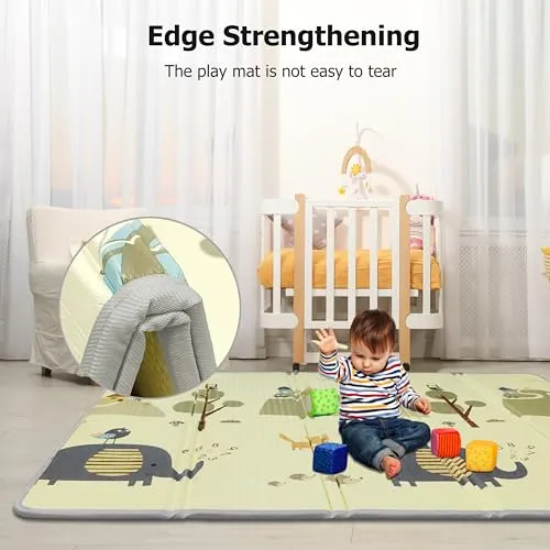 Baby Play Mat, 59x79 Baby Play Mats for Floor, Waterproof Non-Slip Baby Crawling Mat, Foldable Foam Playmat for Babies and Toddlers