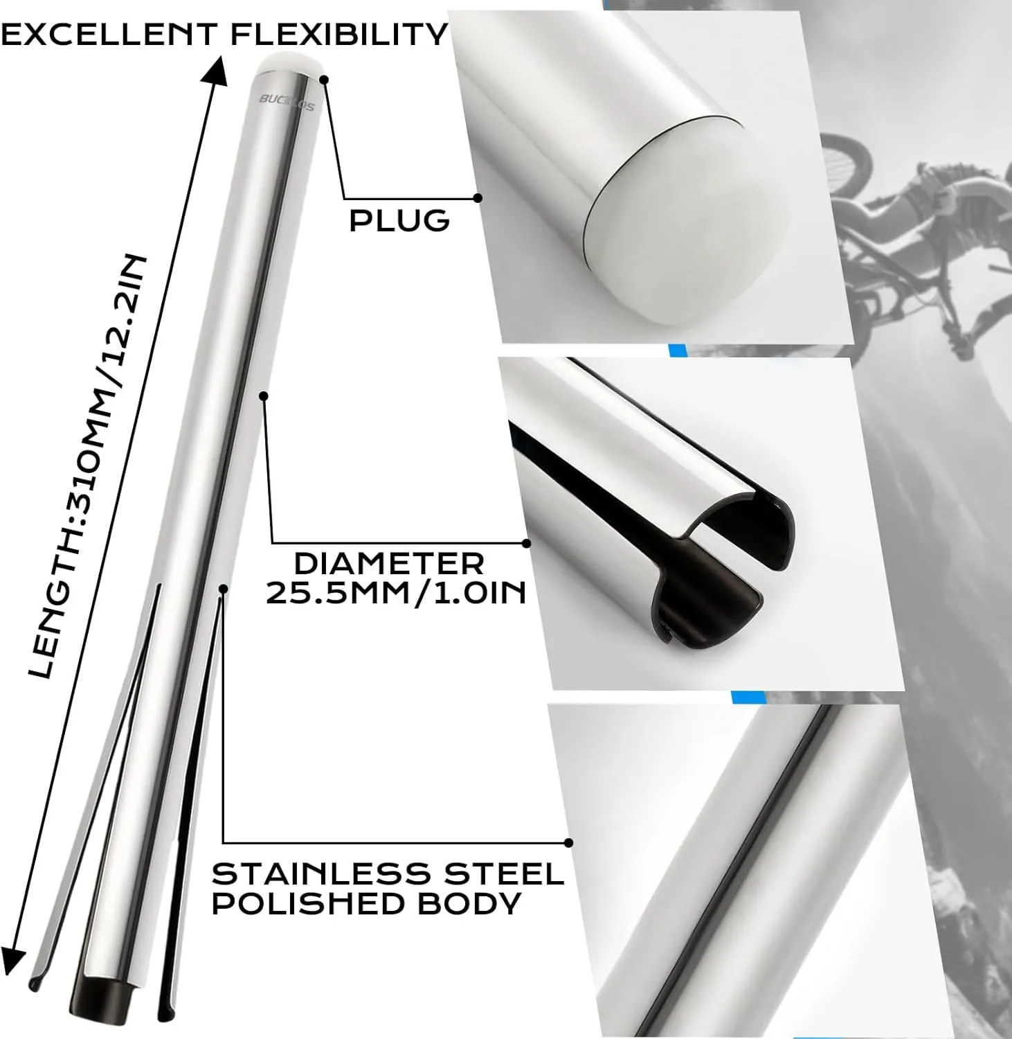 BUCKLOS Bike Headset Cup Removal Tool,Sturdy and Durable Stainless Steel Bicycle Head Parts Remover Suitable for -1/8", 1-1/4" and 1-1/2" inch for Bike Repair