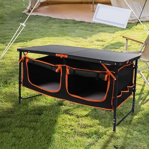 CAMPHILL Folding Camping Table with Storage Bag Aluminum Portable Picnic Table for Outdoor Travel Beach, Backyards, BBQ, Party and Picnic