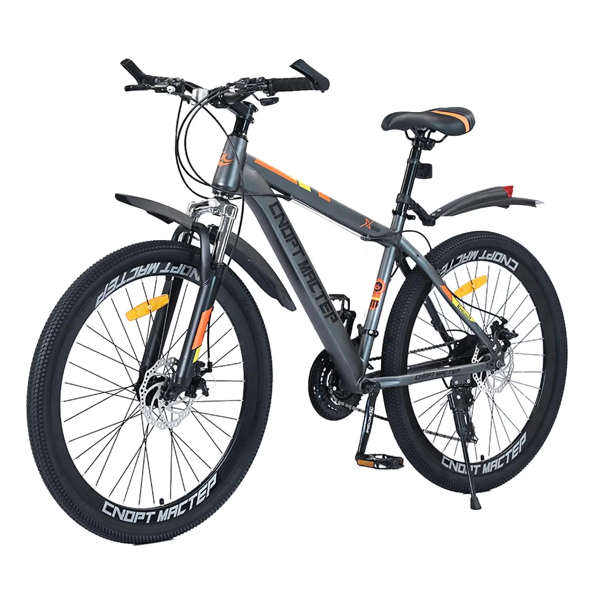 CNOPT MACTEP Mountain Bike 27.5'' Adult Hardtail Mountain Bike 21 Speed Gears with Dual Disc-Brake Full Suspension MTB Bike Aluminum Frame Bicycle with Mudguard