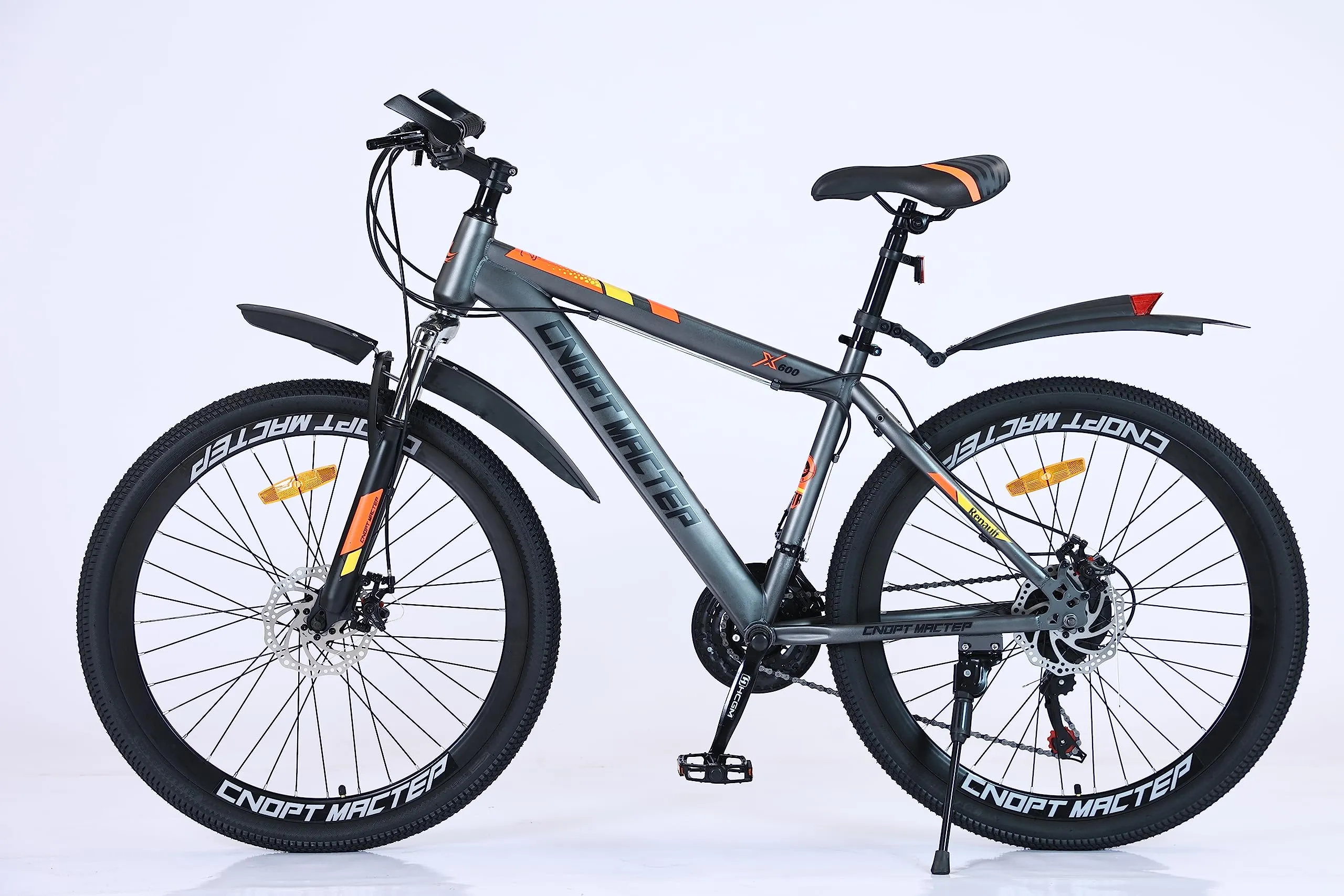 CNOPT MACTEP Mountain Bike 27.5'' Adult Hardtail Mountain Bike 21 Speed Gears with Dual Disc-Brake Full Suspension MTB Bike Aluminum Frame Bicycle with Mudguard
