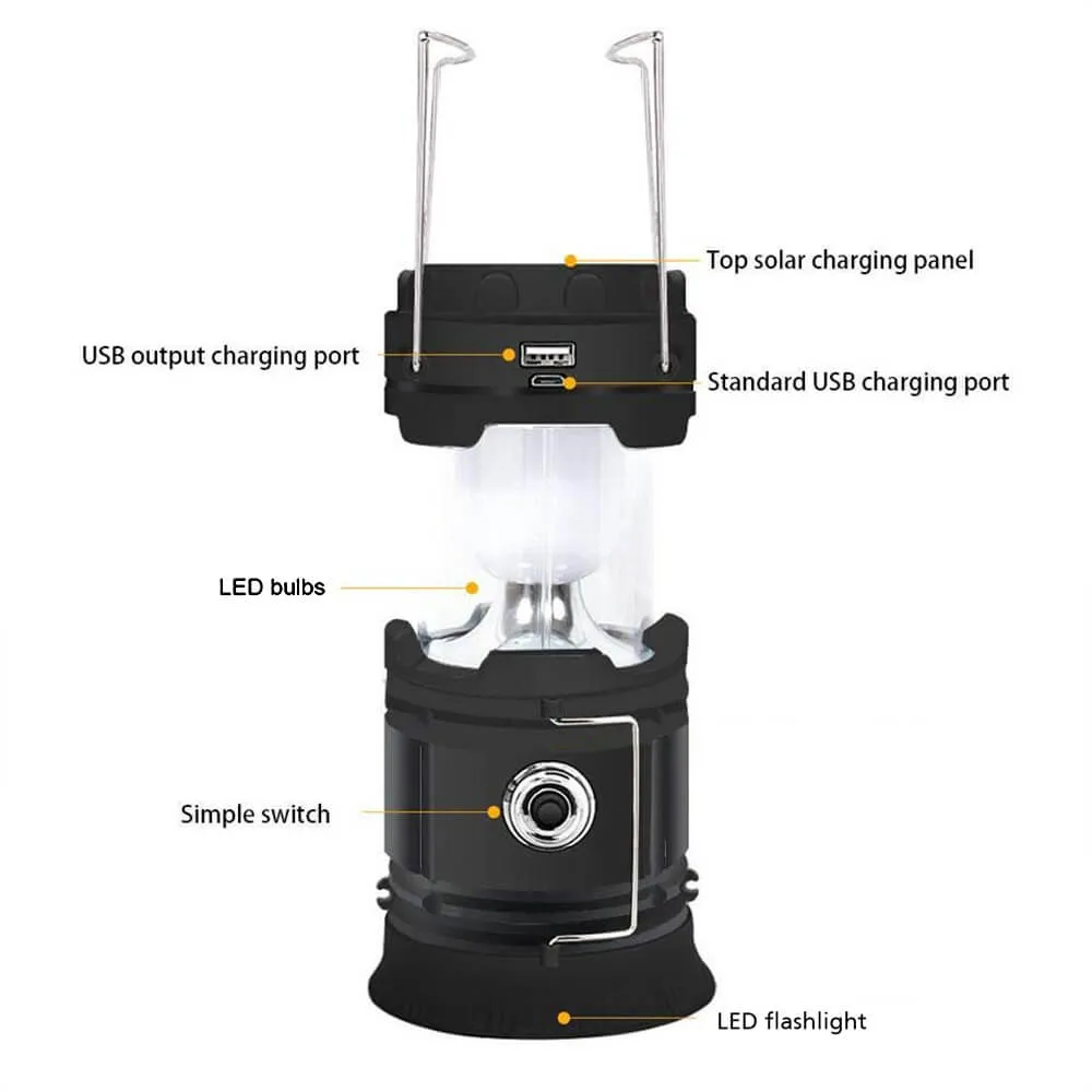 Collapsible LED Camping Lantern Portable Lamp with Battery