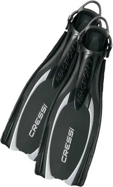 Cressi Air Mask Scuba Gear Package w/ Reaction EBS Fins, Alpha Ultra Dry Snorkel & GupG Mesh Bag