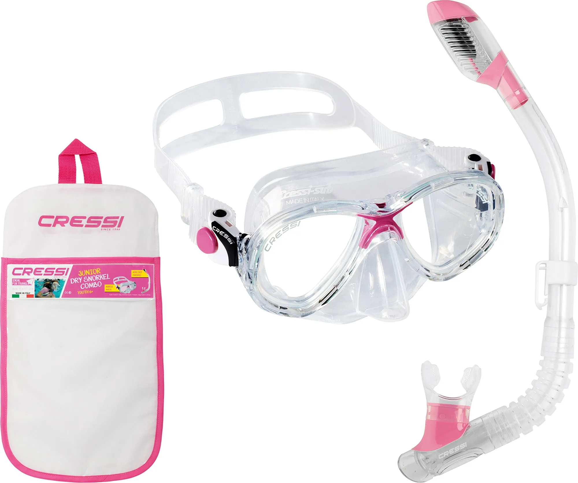Cressi Marea Jr & Mini Dry Masks & Snorkels Combo