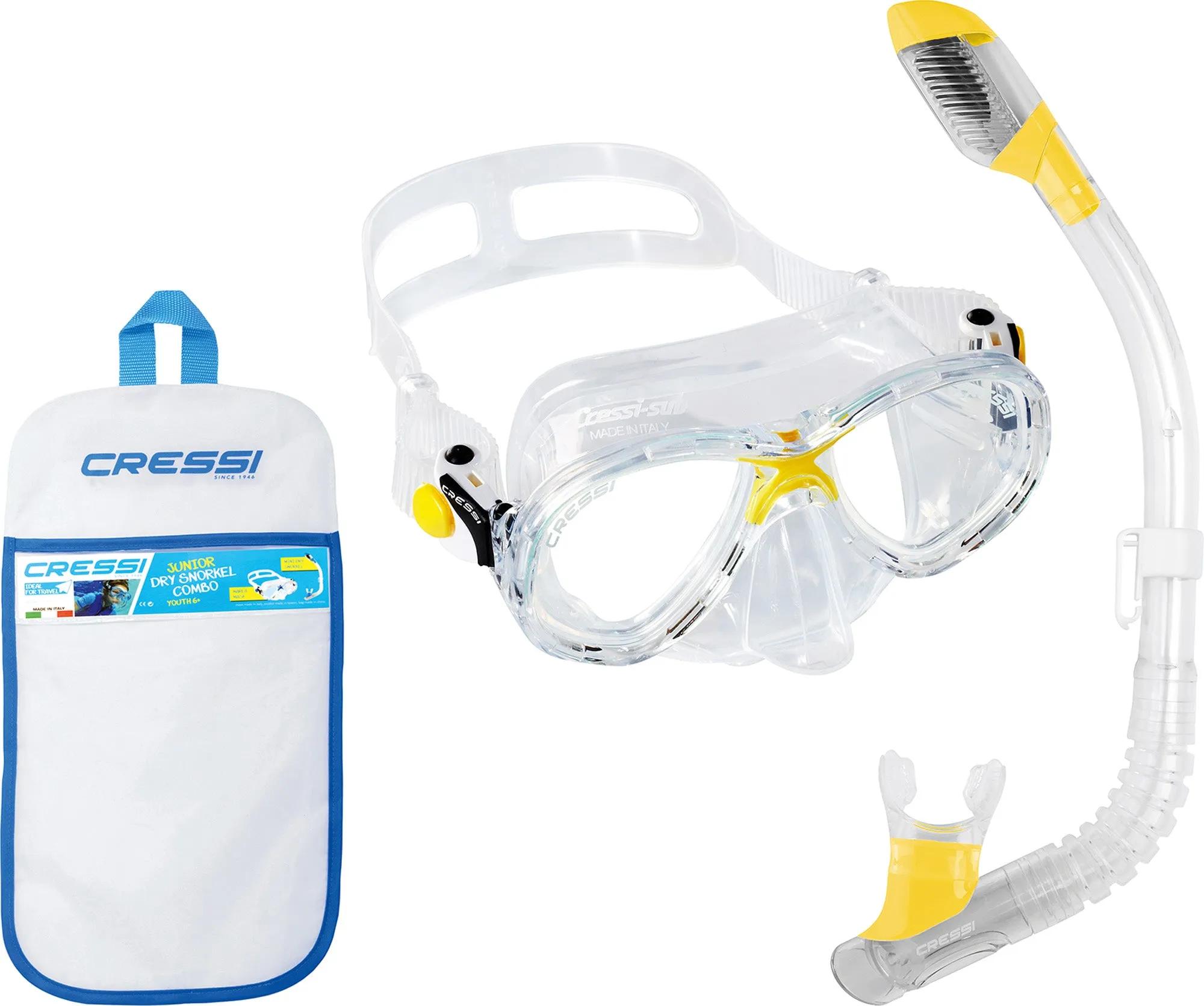 Cressi Marea Jr & Mini Dry Masks & Snorkels Combo