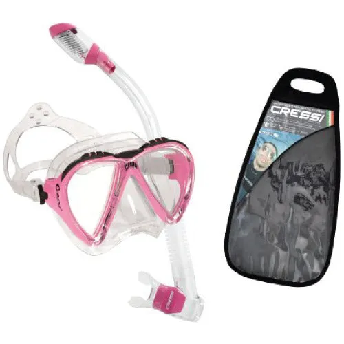 Cressi Matrix Snorkel Mask & Dry Snorkel Set w/ Gear Bag
