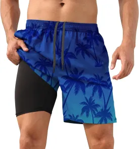 DEOLAX Mens Swim Trunks 7 Inch Inseam Summer Dry Fit Swimming Trunks Board Shorts Lightweight Workout Mens Bathing Suit
