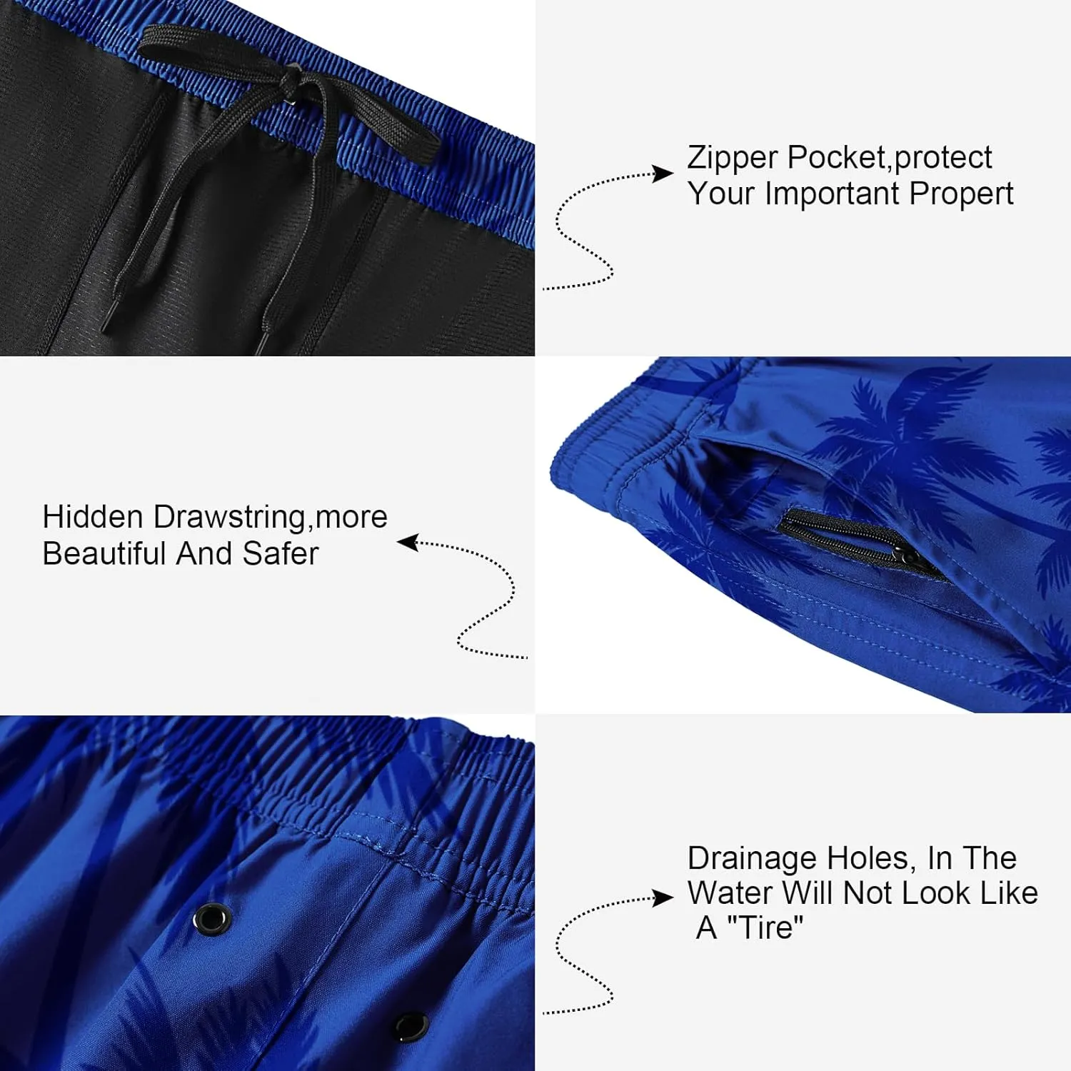 DEOLAX Mens Swim Trunks 7 Inch Inseam Summer Dry Fit Swimming Trunks Board Shorts Lightweight Workout Mens Bathing Suit
