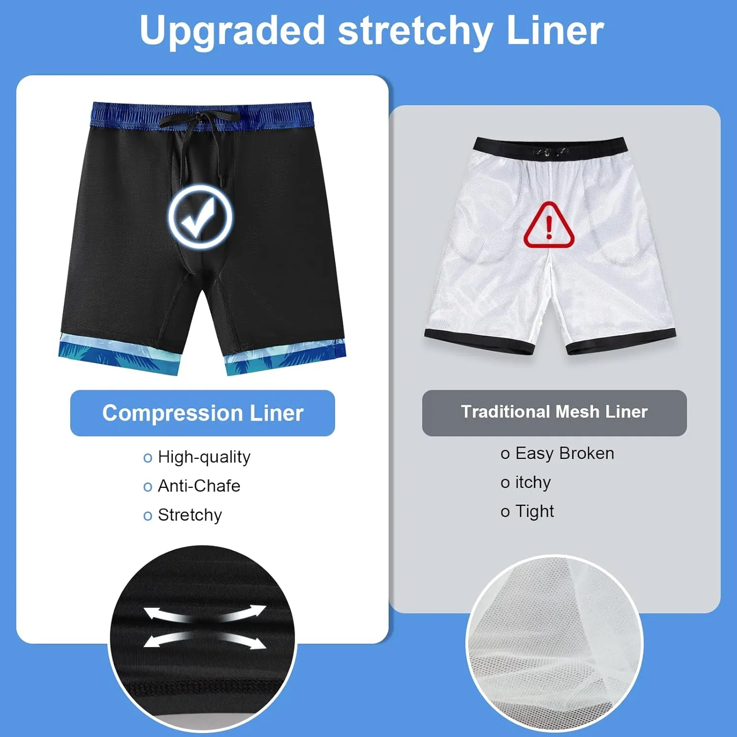DEOLAX Mens Swim Trunks 7 Inch Inseam Summer Dry Fit Swimming Trunks Board Shorts Lightweight Workout Mens Bathing Suit