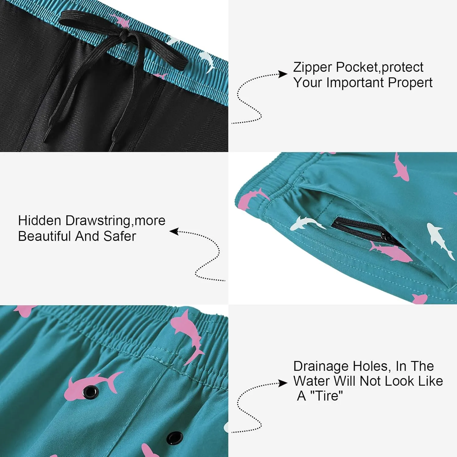 DEOLAX Mens Swim Trunks 7 Inch Inseam Summer Dry Fit Swimming Trunks Board Shorts Lightweight Workout Mens Bathing Suit