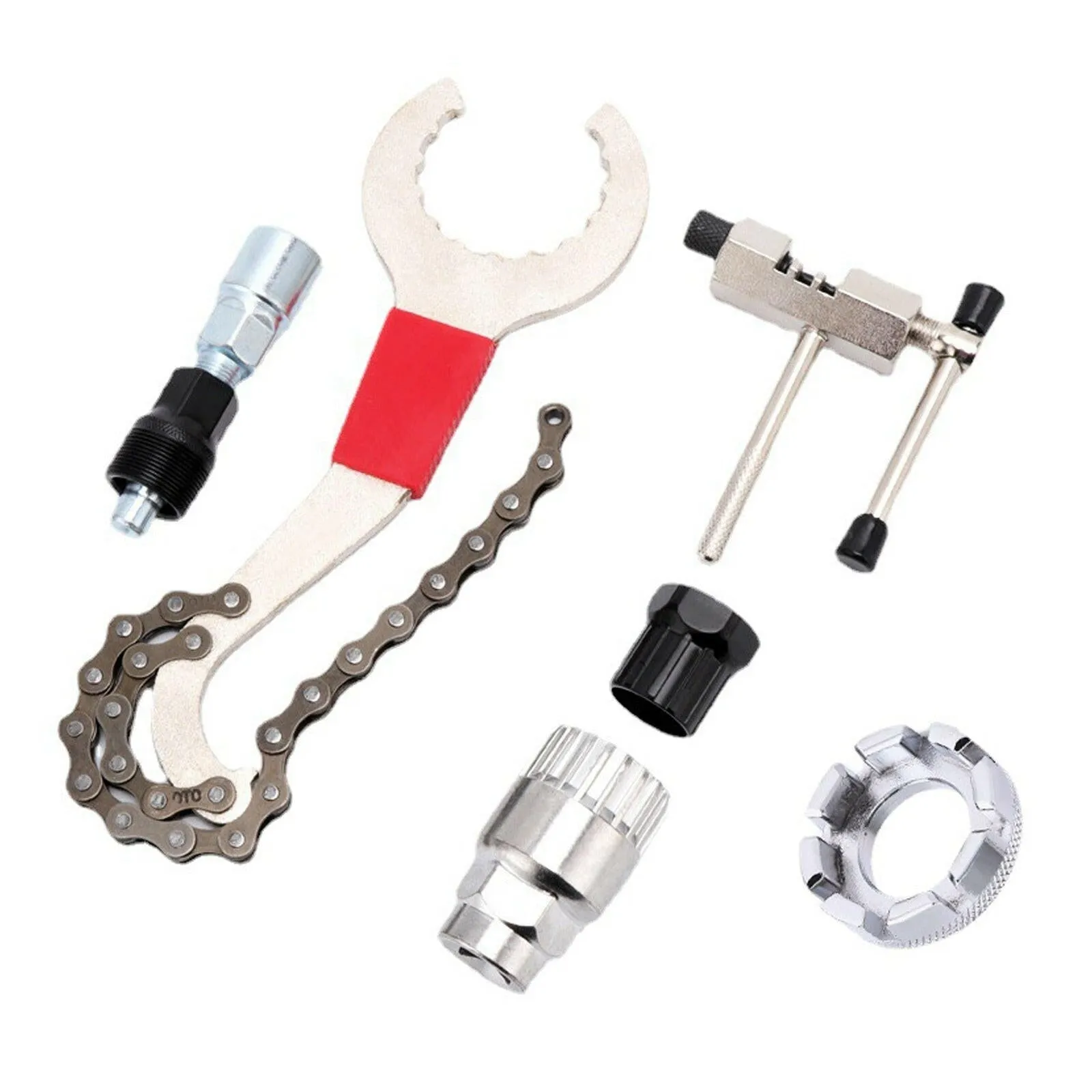 Extractor Chain Cutter Flywheel Remover Cycling Repair Parts Bicycle Repair Tool Kits Bike Chain Measuring Ruler Crank Puller