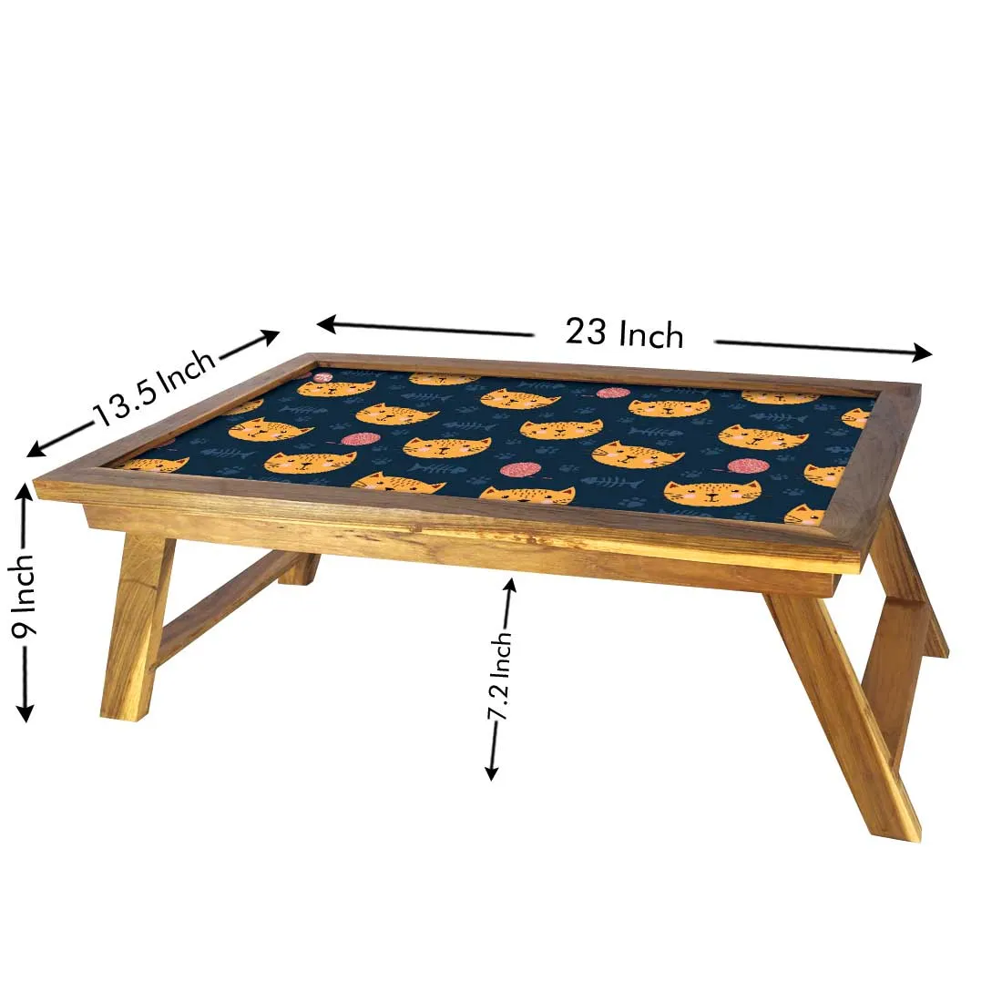 Foldable Bed Table for Home Breakfast Tables Reading Desk - Cute Cat
