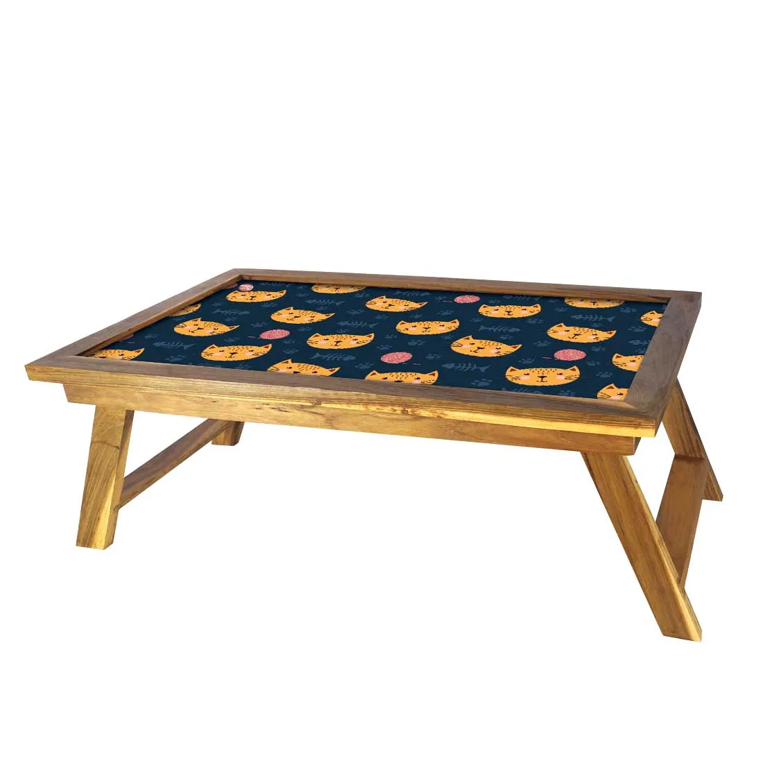 Foldable Bed Table for Home Breakfast Tables Reading Desk - Cute Cat