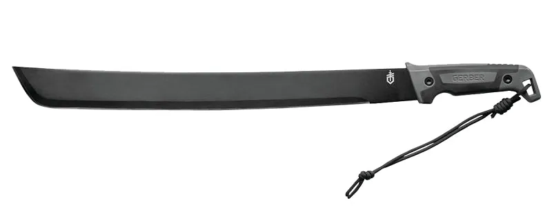 Gerber 31-002848 Bush Machete, Steel Blade, Nylon Handle, Grip Handle, Black Handle, 24 in L :CD: QUANTITY: 1