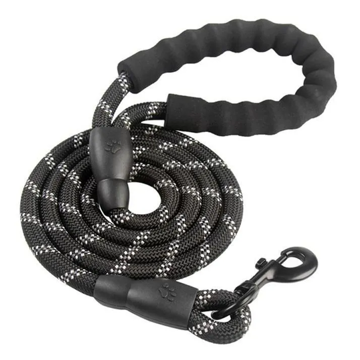Heavy Duty Nylon Dog Leash - Padded Handle - 5ft