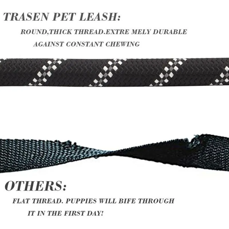 Heavy Duty Nylon Dog Leash - Padded Handle - 5ft
