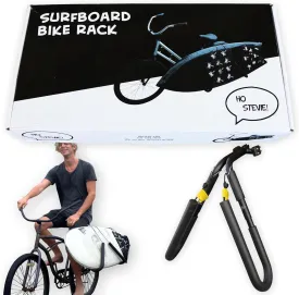 Ho Stevie! Surfboard Bike Rack - Fits Most Bikes, Easy Install, for Surf Boards 8 Feet Or Shorter - Cruise to Your Surf Spot