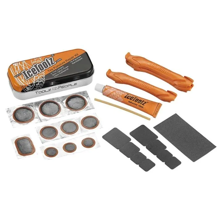icetoolz 65A1 Tire Puncture Repair Kit Tin Box