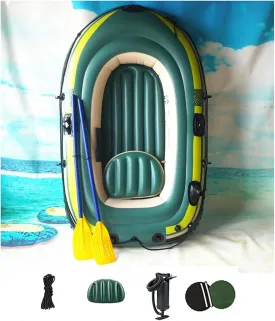 Inflatable Kayak, 1-3 Person Thicken Raft Kayak Assault Rubber Boats, Wear-Resisting Hovercraft Dinghies for Fishing, Entertainment Inflatable Boat