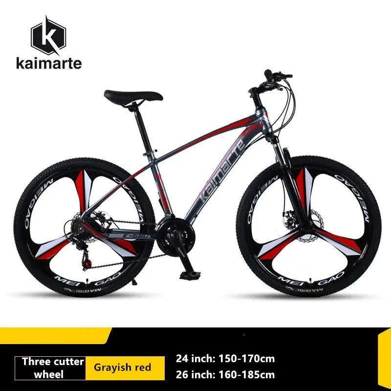 KAIMARTE Mountain Bike 24Inch 26Inch 21/24/27Speeds Disc Brake Aluminum Alloy Frame Adult Mountain Bicycle