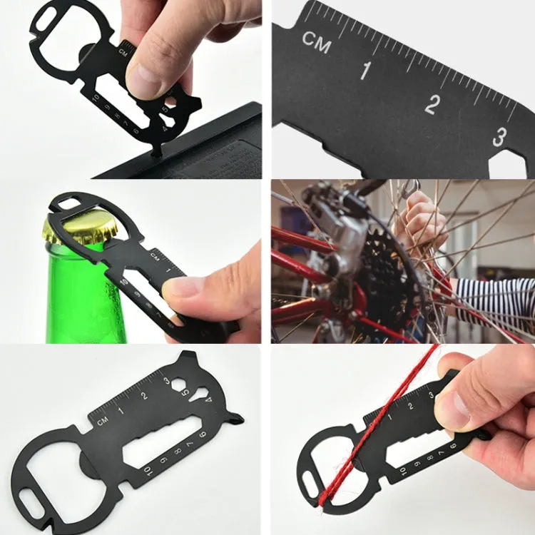 Large Round Head Outdoor Multifunctional EDC Tool Card(Black)