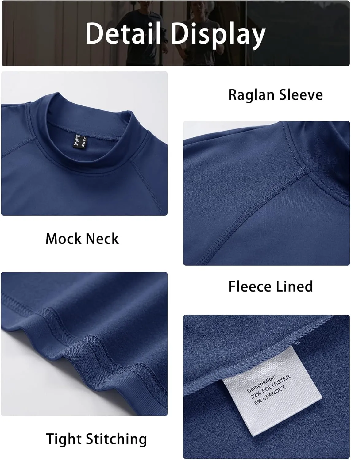 MAGCOMSEN Men's Thermal Shirt, Fleece Lined Long Sleeve Undershirts, Athletic Warm Base Layer Winter Top