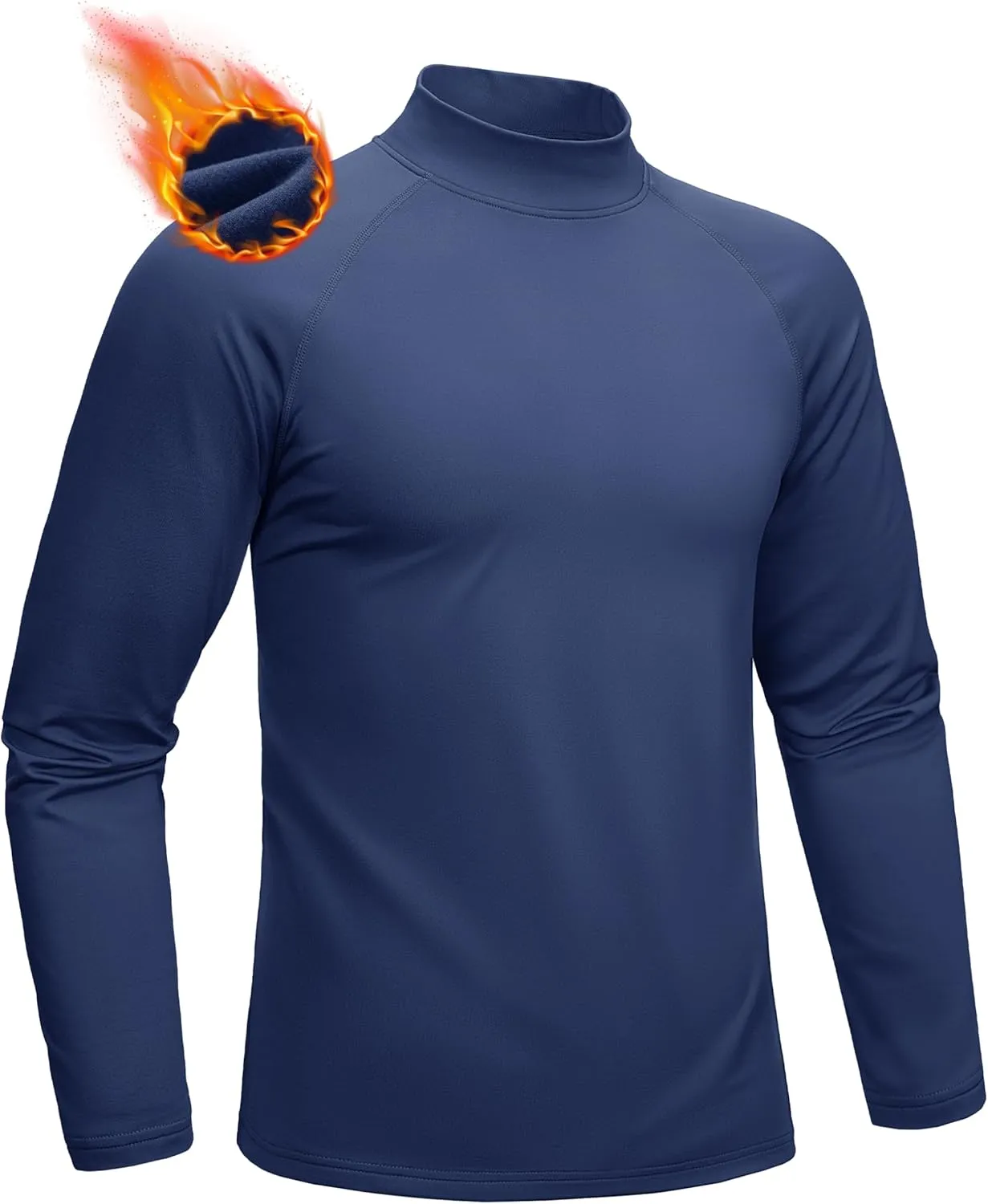MAGCOMSEN Men's Thermal Shirt, Fleece Lined Long Sleeve Undershirts, Athletic Warm Base Layer Winter Top