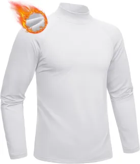MAGCOMSEN Men's Thermal Shirt, Fleece Lined Long Sleeve Undershirts, Athletic Warm Base Layer Winter Top