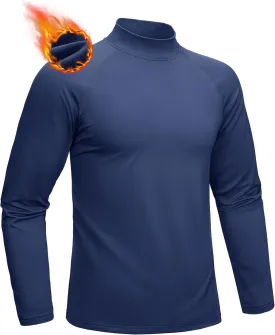 MAGCOMSEN Men's Thermal Shirt, Fleece Lined Long Sleeve Undershirts, Athletic Warm Base Layer Winter Top