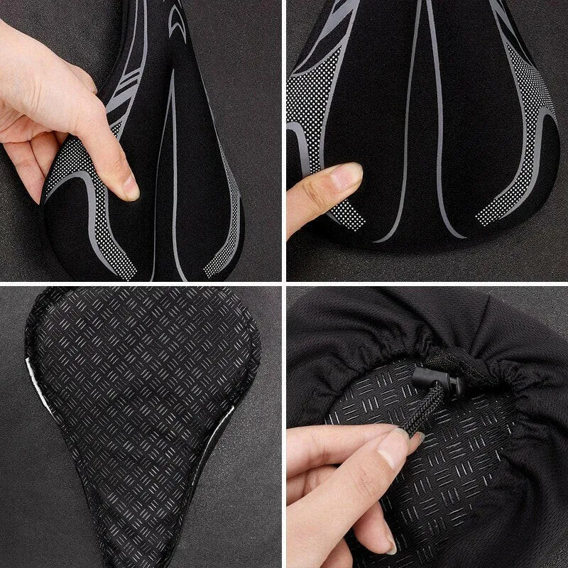 Mountain Bike 3D Cushion Cover Bicycle Cushion Bicycle Thickened Silicone Sponge Cushion Soft Saddle Equipment Accessories Seat