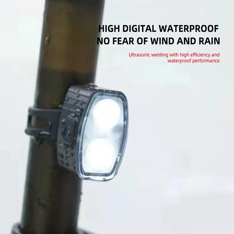 Mountain Bike Headlights Tail Lights Strong Light Night Riding Lights Flashlight Accessories Usb Charging Cycling Equipment