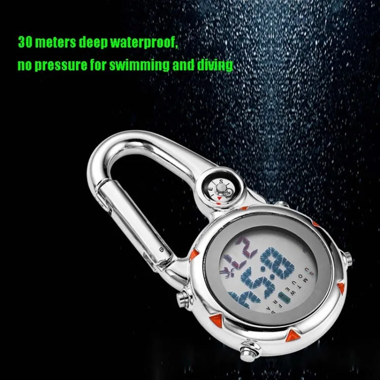 Mountain Climbing Watch Multifunctional Stainless Steel Hook Watch(Blue)